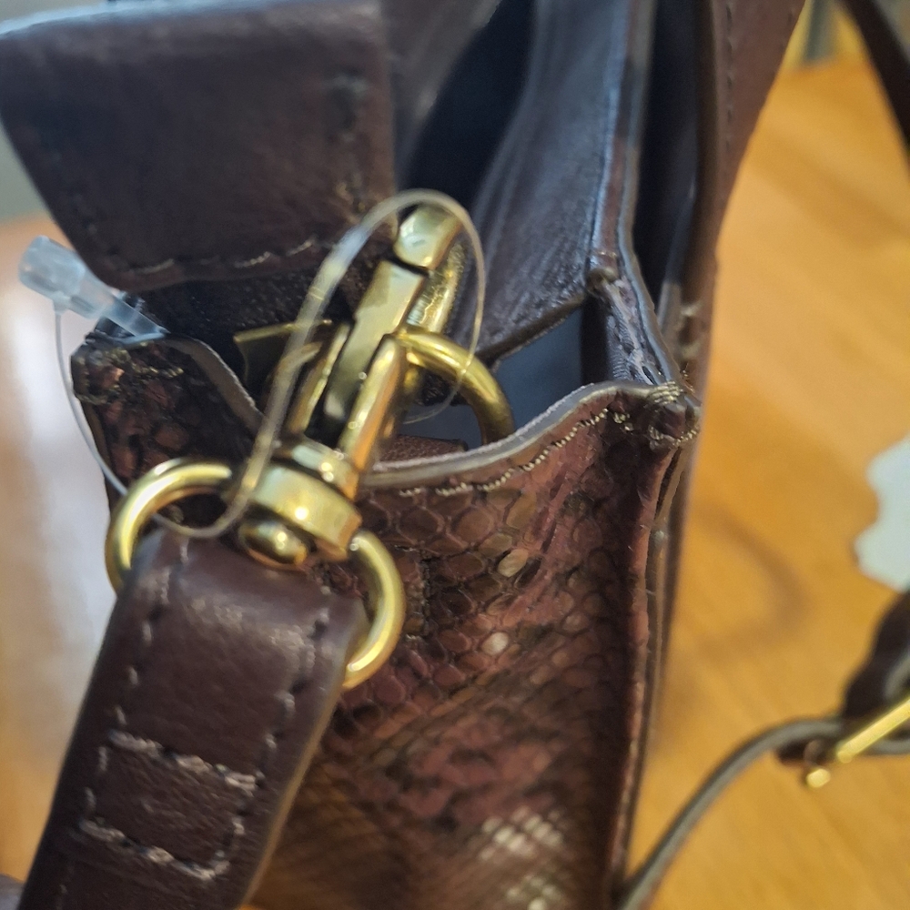 Fossil Maisie Mini Satchel Snake Print Crossbody Tote/Purse - Picture 4 of 15